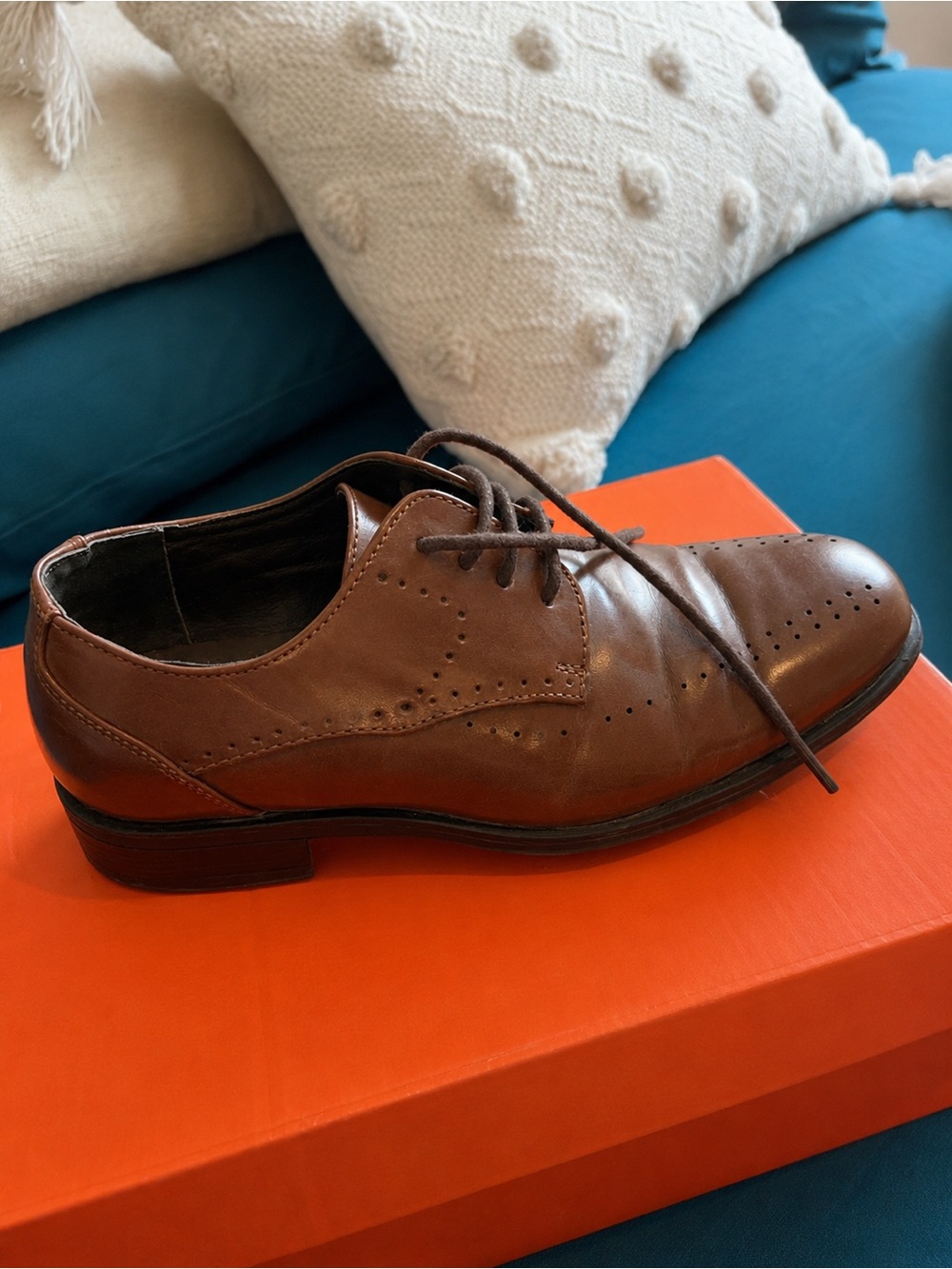 Stacy Adams Brown Leather Lace-Up Derby Shoes